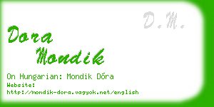 dora mondik business card